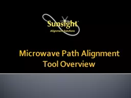 Microwave Path Alignment Tool Overview