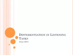 Differentiation in Listening Tasks