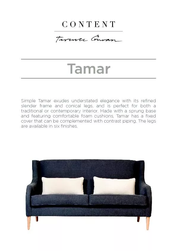 Simple Tamar exudes understated elegance with its rened
