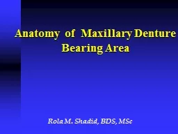 Anatomy of  Maxillary Denture Bearing Area