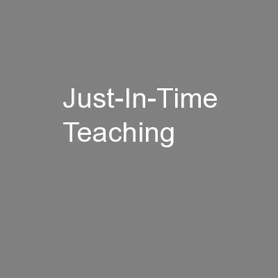 Just-In-Time Teaching