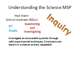 Understanding the Science MSP