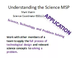 Understanding the Science MSP
