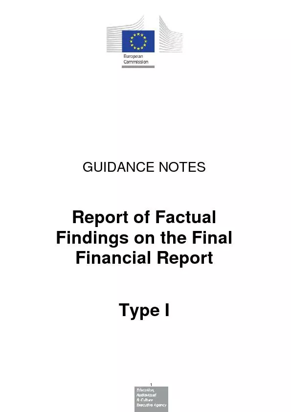 GUIDANCE NOTESReport of Factual Findings on the Final Financial Report