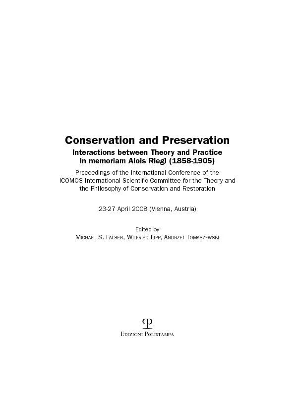 Conservation and PreservationInteractions between Theory and Practice