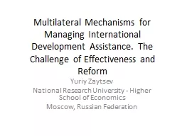 Multilateral Mechanisms for Managing International Developm