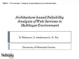 Architecture-based Reliability Analysis of Web Services in