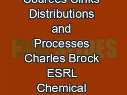 Aerosol Sources Sinks Distributions and Processes Charles Brock ESRL Chemical Sciences Division