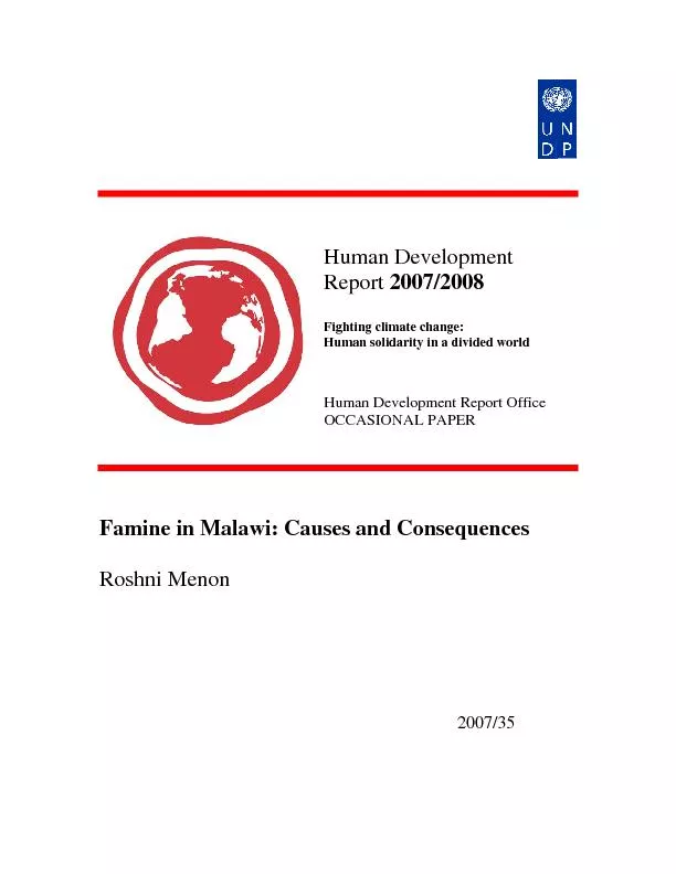 1Famine in Malawi: Causes and Consequences