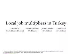 Local job multipliers in Turkey