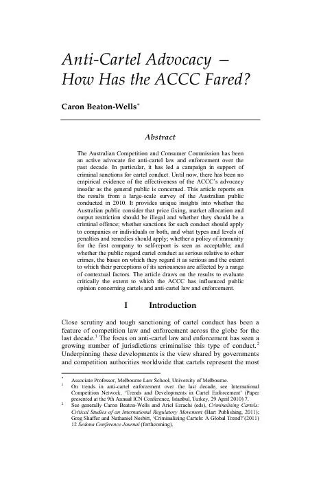 How Has the ACCC Fared? Abstract