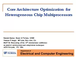 Core Architecture Optimization for
