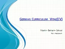 German Curriculum Vitae(CV)