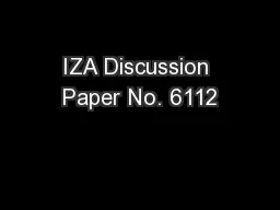IZA Discussion Paper No. 6112