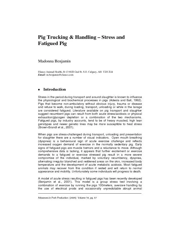 Advances in Pork Production  (2005)  Volume 16, pg. 57 Elanco Animal H