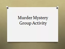 Murder Mystery Group Activity