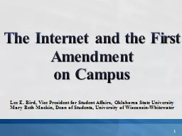 The Internet and the First Amendment