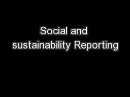 Social and sustainability Reporting
