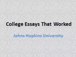 College Essays That Worked