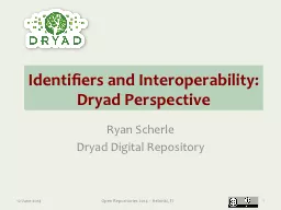 Identifiers and Interoperability: Dryad Perspective