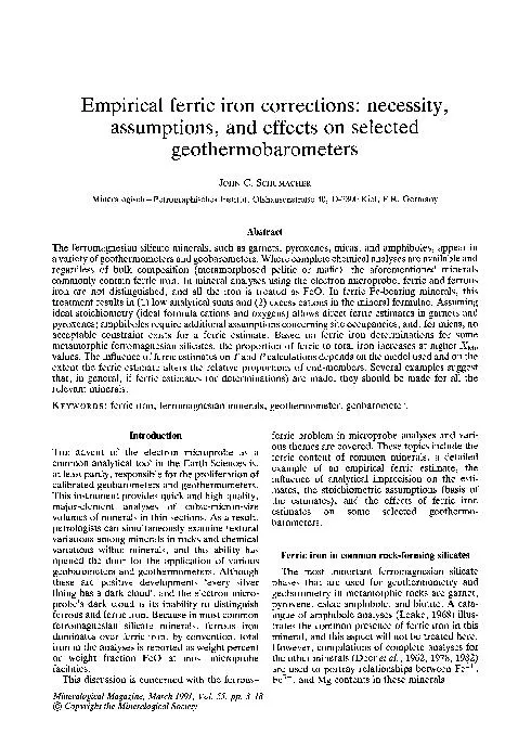 ferric iron corrections: necessity, assumptions, and effects on select