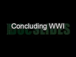 Concluding WWI