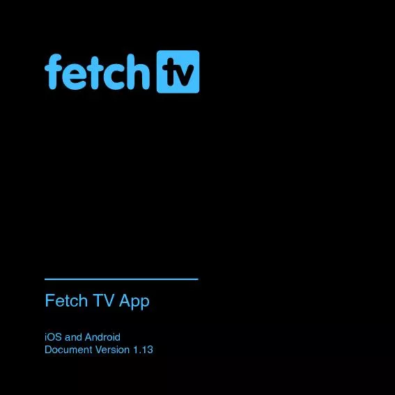 Fetch TV AppiOS and AndroidDocument Version 1.13