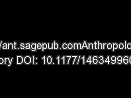 http://ant.sagepub.comAnthropological Theory DOI: 10.1177/146349960505