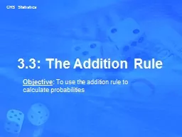 3.3: The Addition Rule