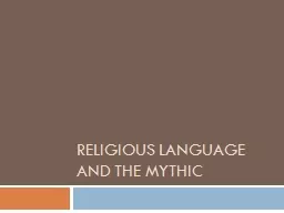 Religious Language and The Mythic