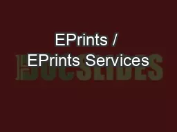 EPrints / EPrints Services