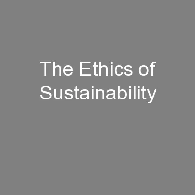 The Ethics of Sustainability