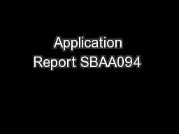 Application Report SBAA094 