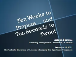 Ten Weeks to Prepare… and Ten Seconds to Tweet