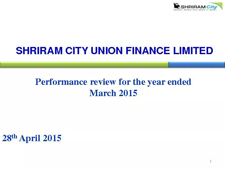 SHRIRAM CITY UNION FINANCE LIMITED