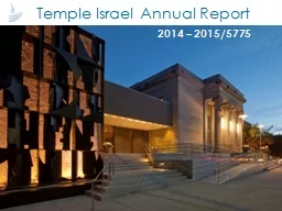 Temple Israel Annual Report