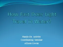 How Fast Does Light Travel in Water?