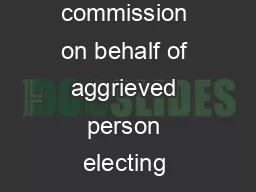 Civil action by commission on behalf of aggrieved person electing judicial proceeding
