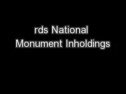 rds National Monument Inholdings