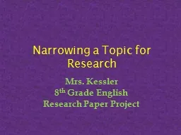 Narrowing a Topic for Research