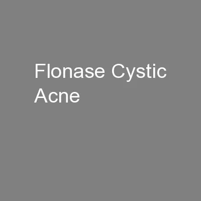 Flonase Cystic Acne