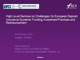 High Level Seminar on Challenges for European Deposit Insur
