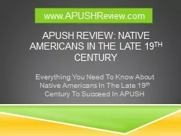 APUSH Review: Native Americans In The Late 19