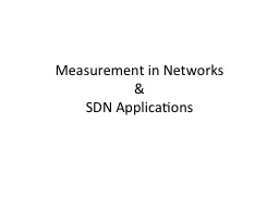 Measurement in Networks