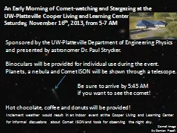 An Early Morning of Comet-watching and Stargazing at the UW