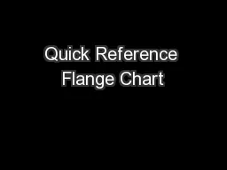 Quick Reference Flange Chart