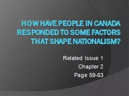 How Have People in Canada Responded to Some Factors That Sh