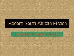 Recent South African Fiction