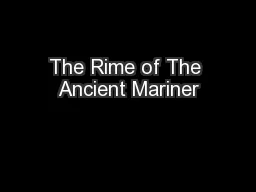 The Rime of The Ancient Mariner