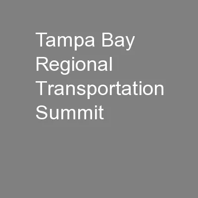 Tampa Bay Regional Transportation Summit